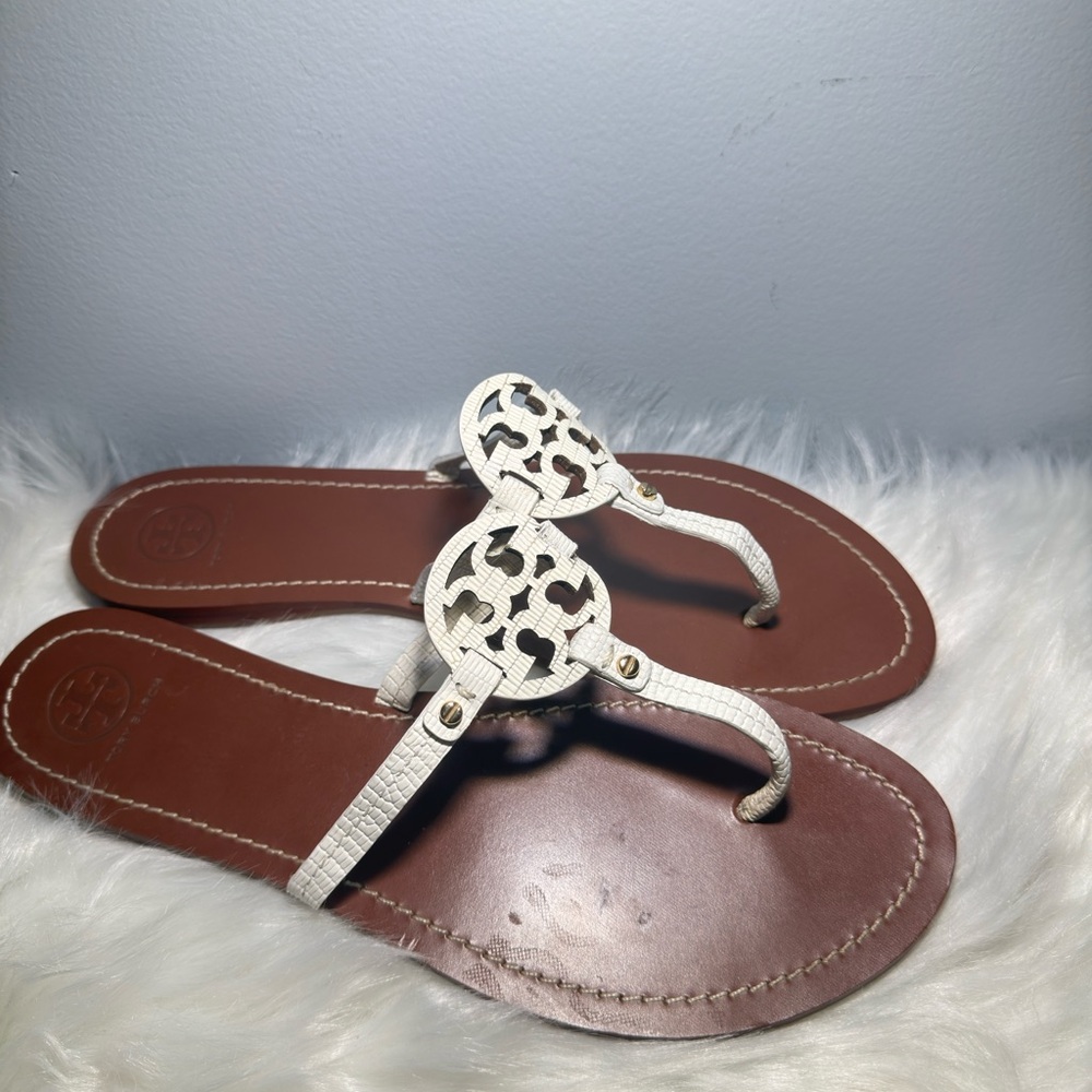Tory Burch Cream and Brown Sandals - Picture 2 of 6